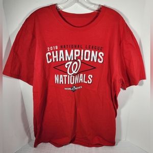 MLB Washington Nationals 2019 National League Champions WS Adult T-Shirt XL Red